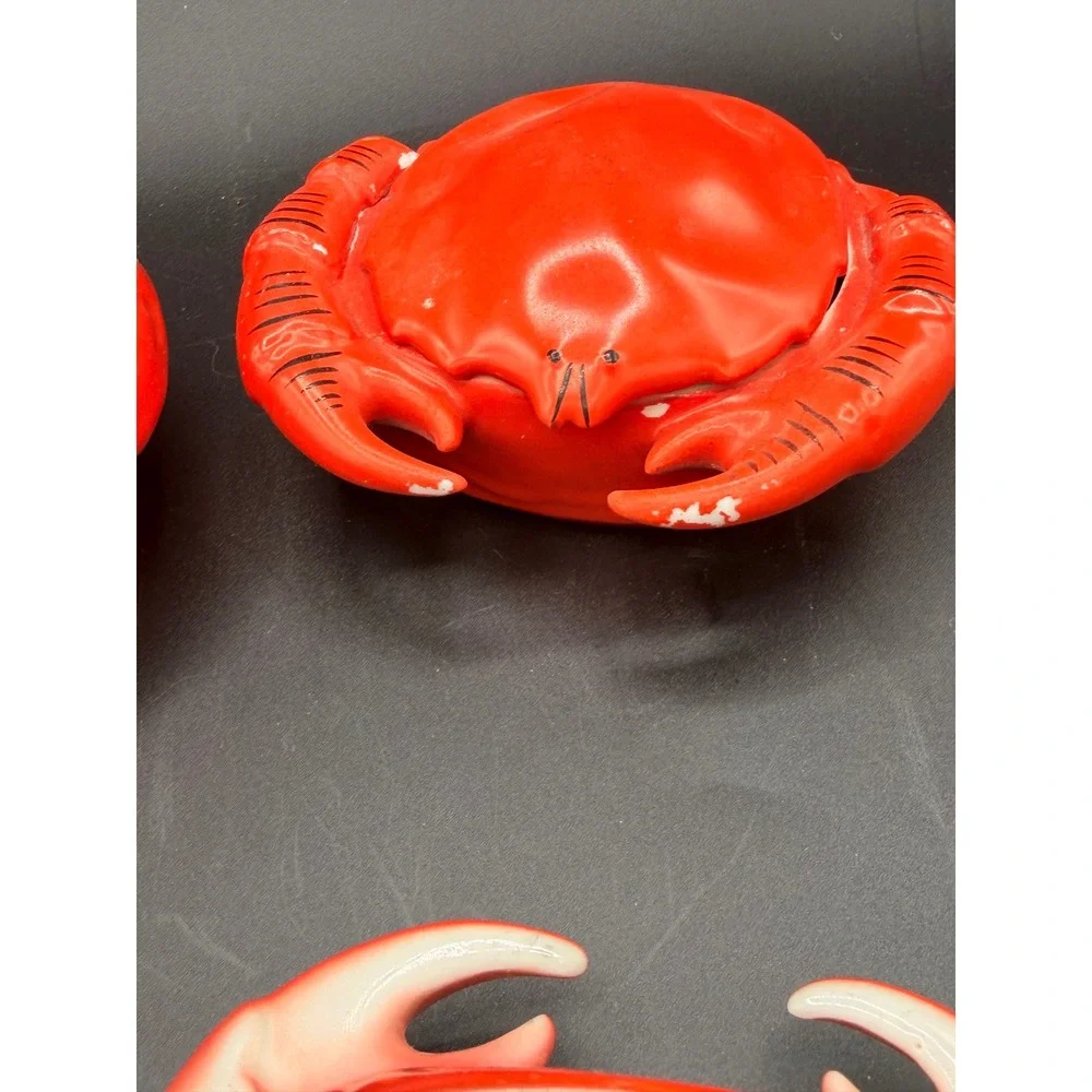 Vintage PV Czechoslovakia rare Ceramic Crab Dishes Set of 4 Ramekins 30037